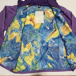Men's Vintage 90's Helly Hansen Tech Purple Ski Jacket Map Print Lining Large